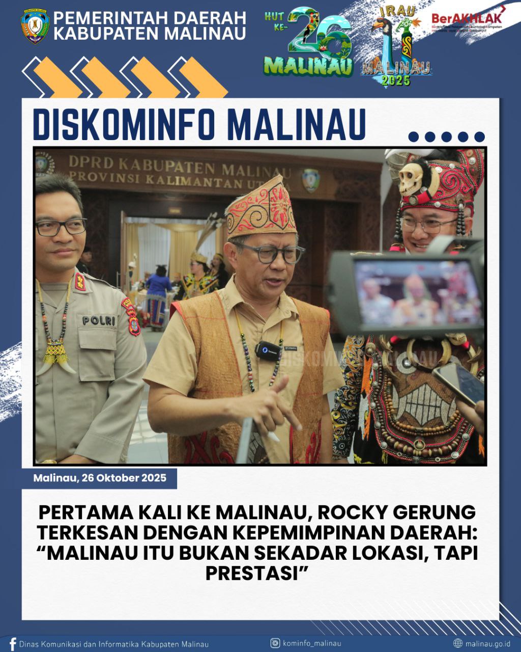 Pertama Kali ke Malinau, Rocky Gerung Terkesan dengan Kepemimpinan Daerah: “Malinau Itu Bukan Sekadar Lokasi, Tapi Prestasi”