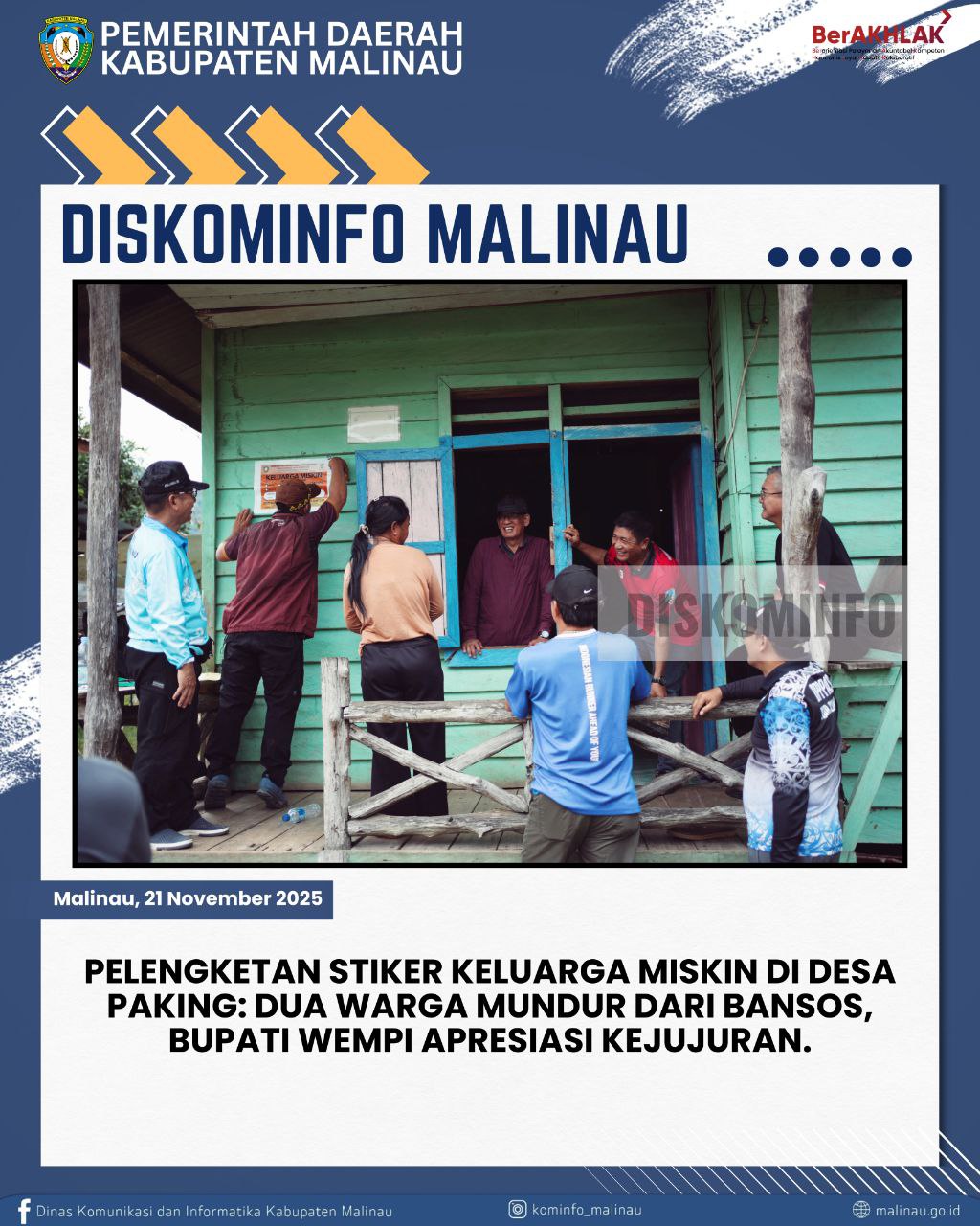 Pelengketan Stiker Keluarga Miskin di Desa Paking: Dua Warga Mundur dari Bansos, Bupati Wempi Apresiasi Kejujuran