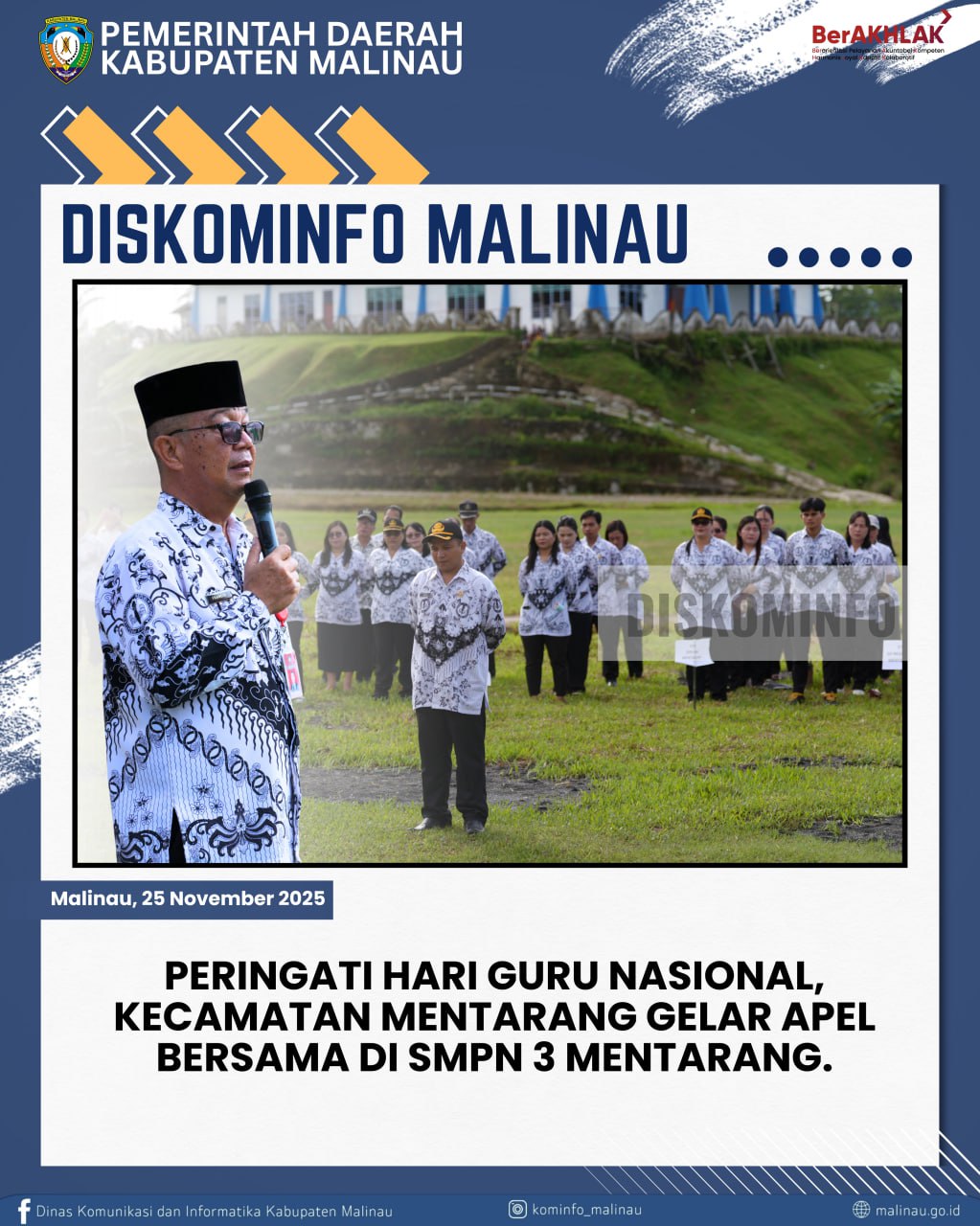 Peringati Hari Guru Nasional, Kecamatan Mentarang Gelar Apel Bersama di SMPN 3 Mentarang