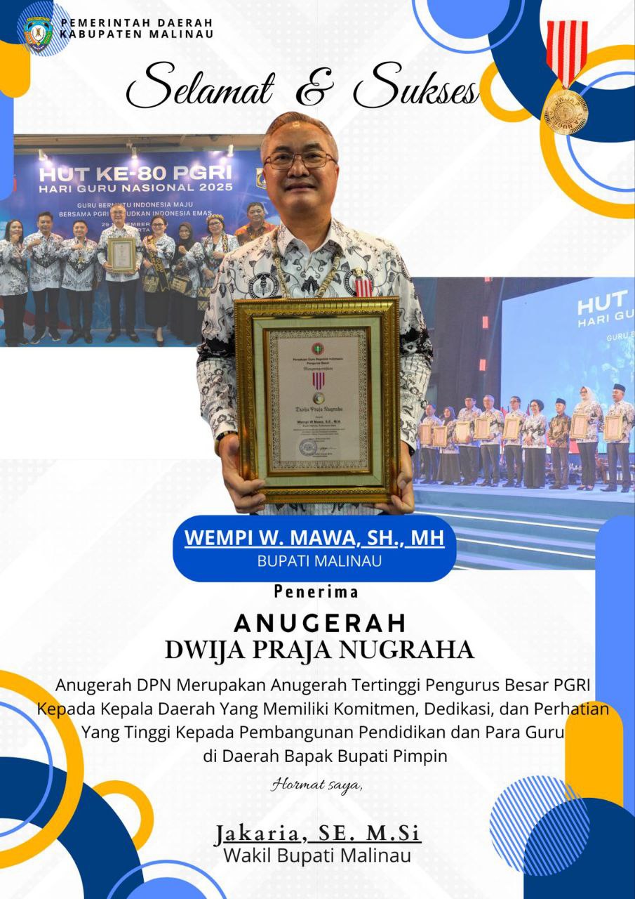 Komitmen Pendidikan Berbuah Prestasi: Bupati Malinau Terima Dwijaya Praja Nugraha