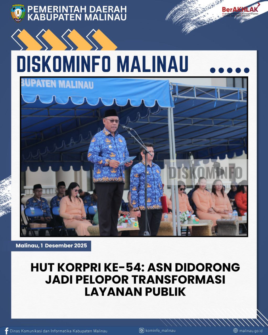 HUT KORPRI Ke-54: ASN Didorong Jadi Pelopor Transformasi Layanan Publik