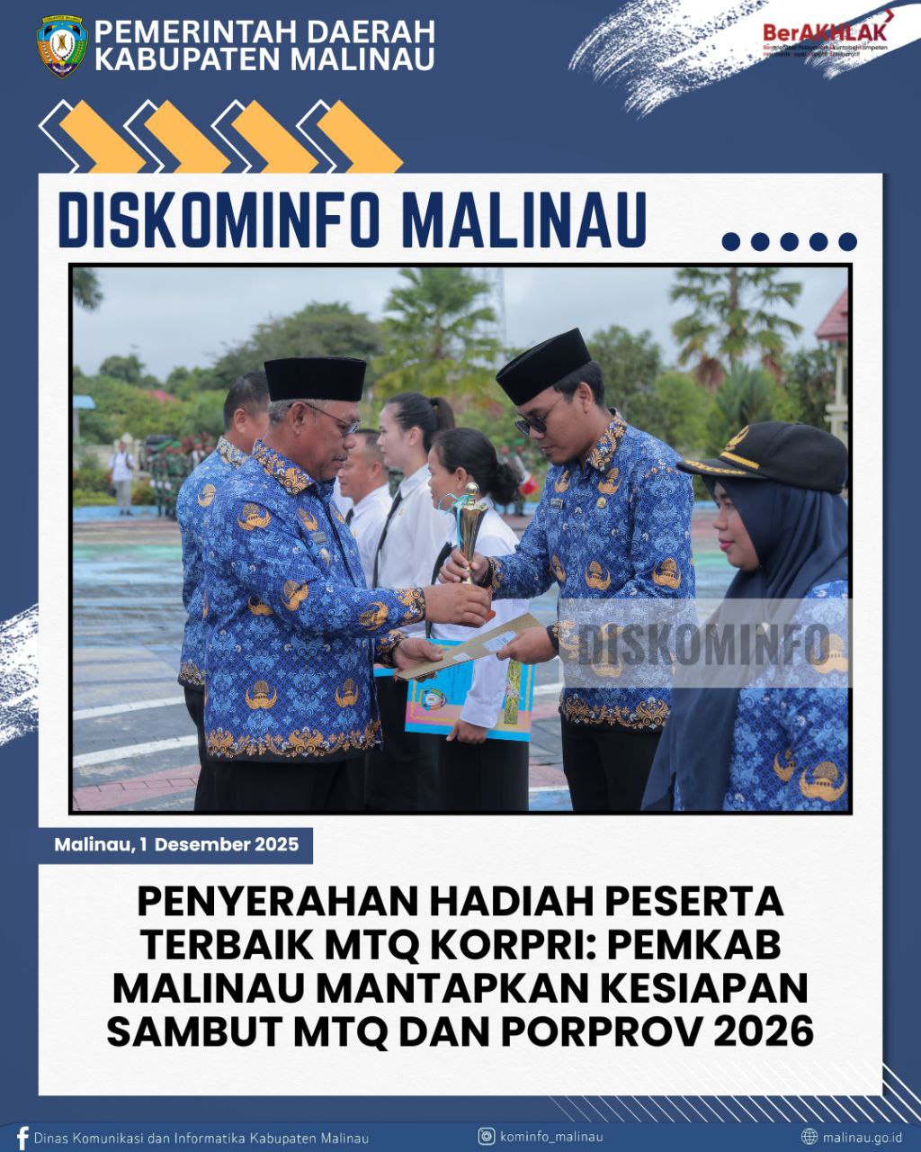 Penyerahan Hadiah Peserta Terbaik MTQ Korpri: Pemkab Malinau Mantapkan Kesiapan Sambut MTQ dan PORPROV 2026