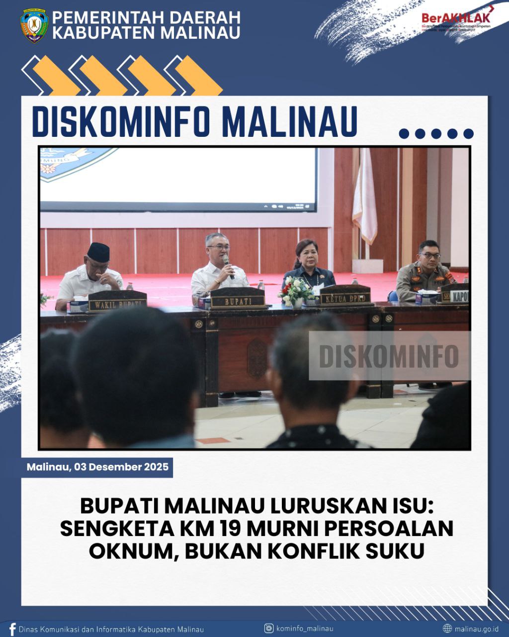 Bupati Malinau Luruskan Isu: Sengketa Km 19 Murni Persoalan Oknum, Bukan Konflik Suku