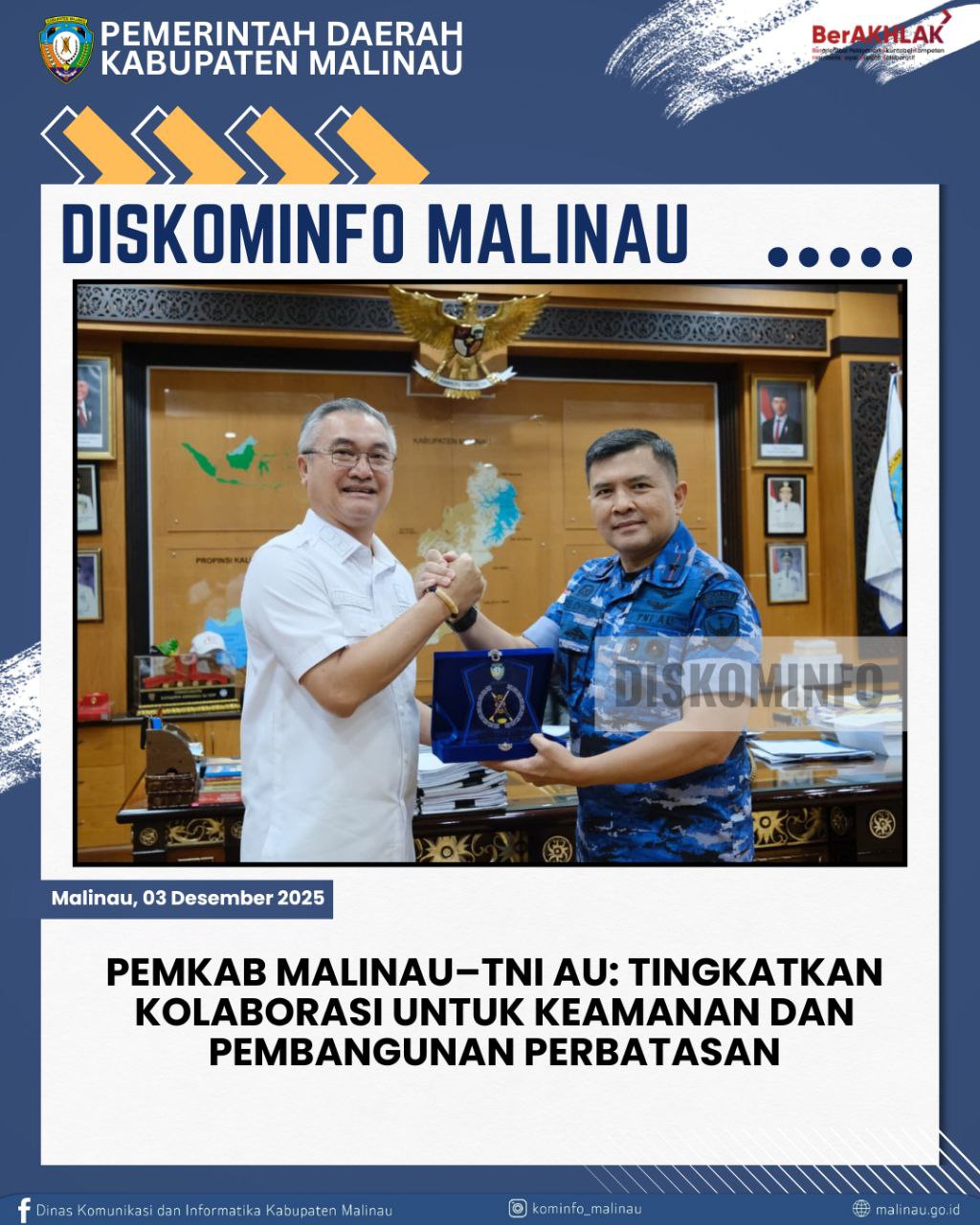 Pemkab Malinau–TNI AU: Tingkatkan Kolaborasi untuk Keamanan dan Pembangunan Perbatasan