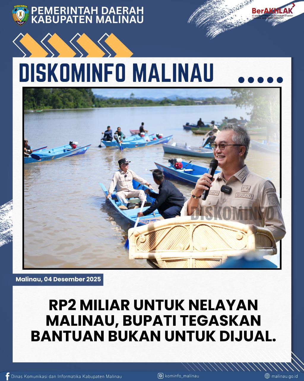 Rp2 Miliar untuk Nelayan Malinau, Bupati Tegaskan Bantuan Bukan untuk Dijual