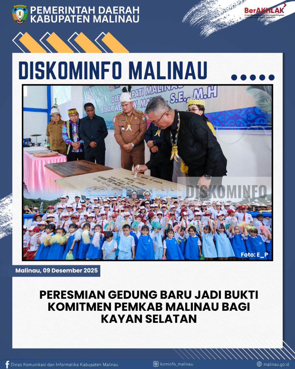 Peresmian Gedung Baru Jadi Bukti Komitmen Pemkab Malinau bagi Kayan Selatan