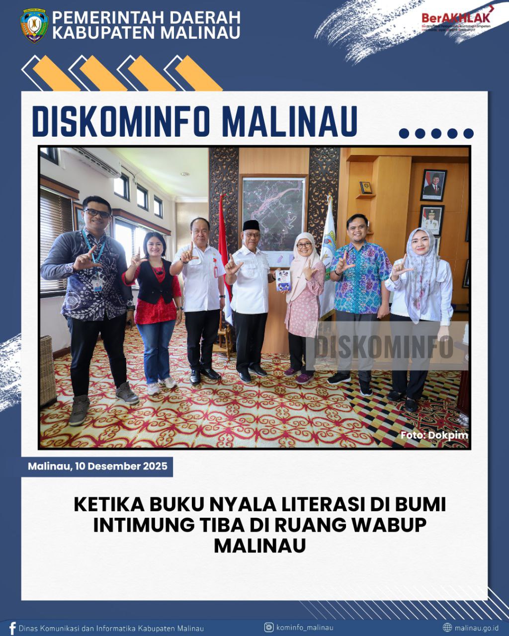 Ketika Buku Nyala Literasi di Bumi Intimung Tiba di Ruang Wabup Malinau