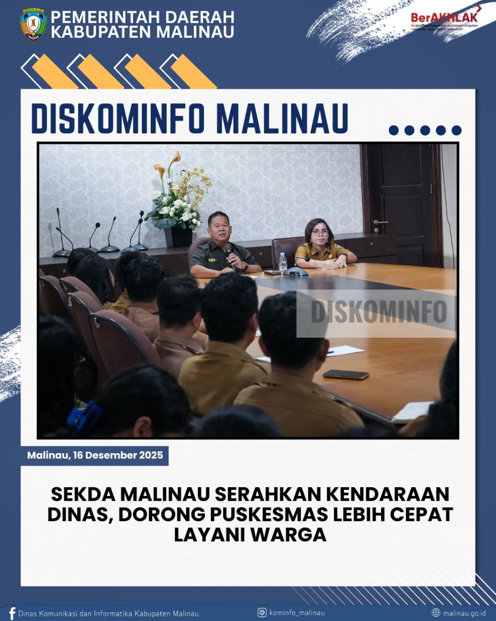 Sekda Malinau Serahkan Kendaraan Dinas, Dorong Puskesmas Lebih Cepat Layani Warga