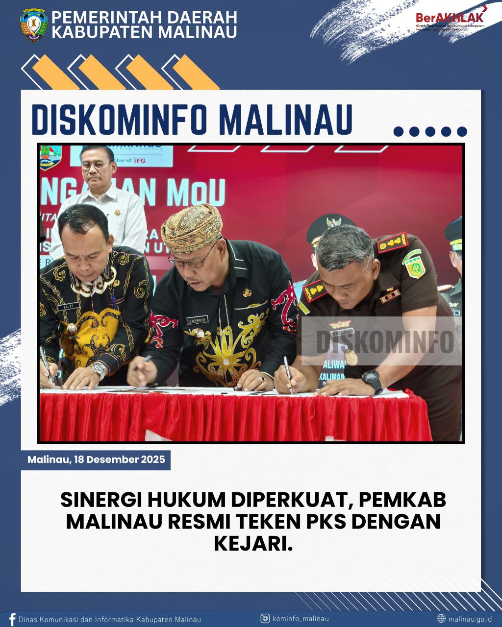 Sinergi Hukum Diperkuat, Pemkab Malinau Resmi Teken PKS dengan Kejari