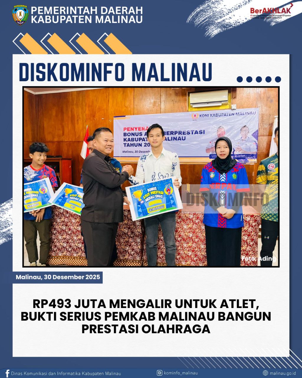 Rp493 Juta Mengalir untuk Atlet, Bukti Serius Pemkab Malinau Bangun Prestasi Olahraga