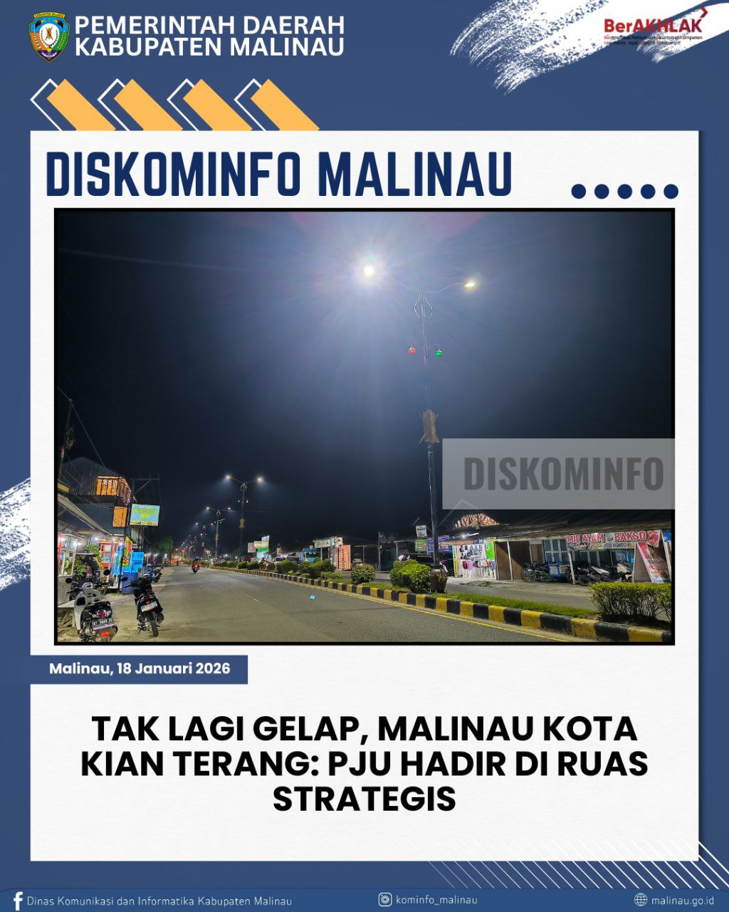 Tak Lagi Gelap, Malinau Kota Kian Terang: PJU Hadir di Ruas Strategis