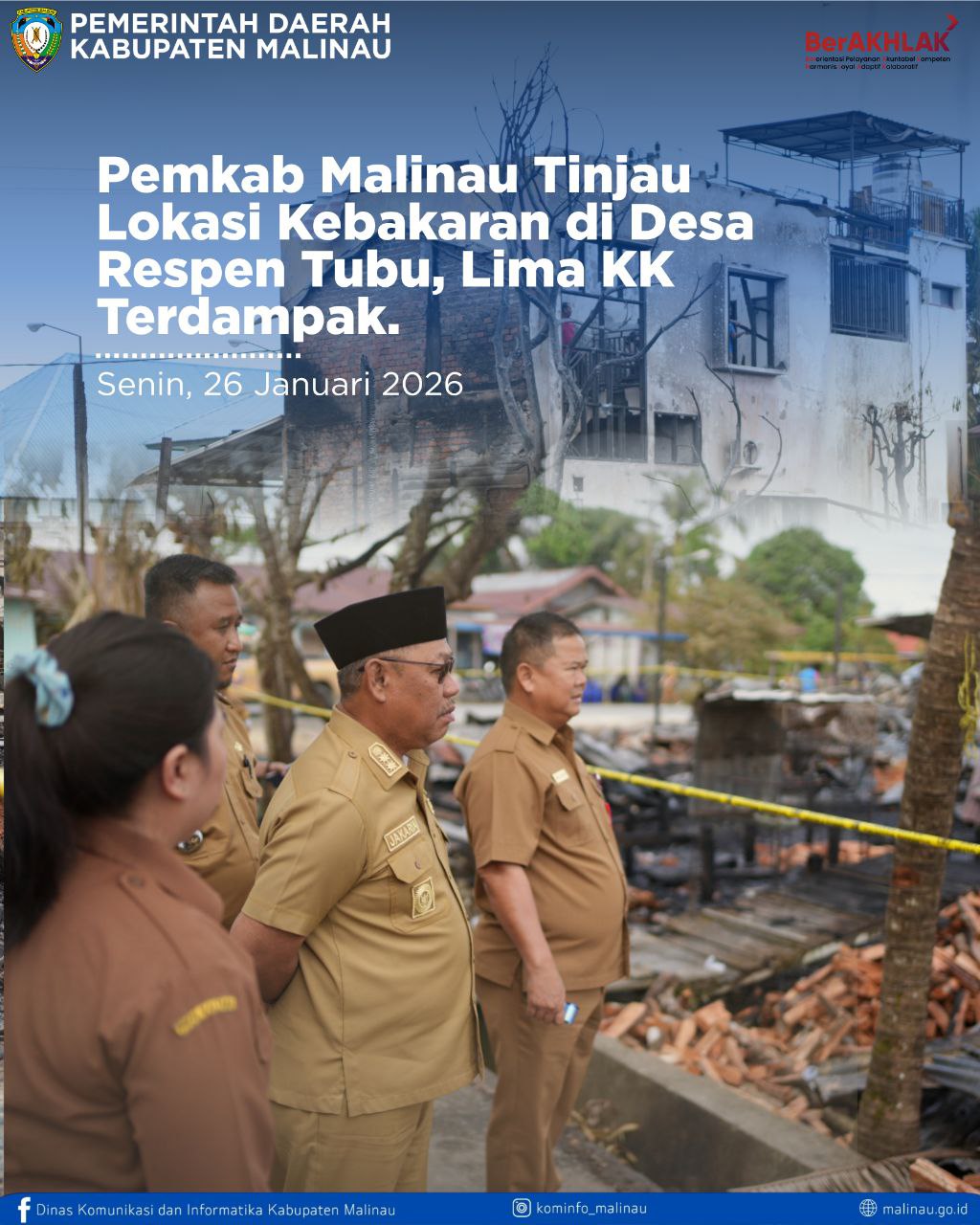 Wabup Tinjau Kebakaran di Desa Respen Tubu, Pemkab Malinau Pastikan Warga Tak Sendiri