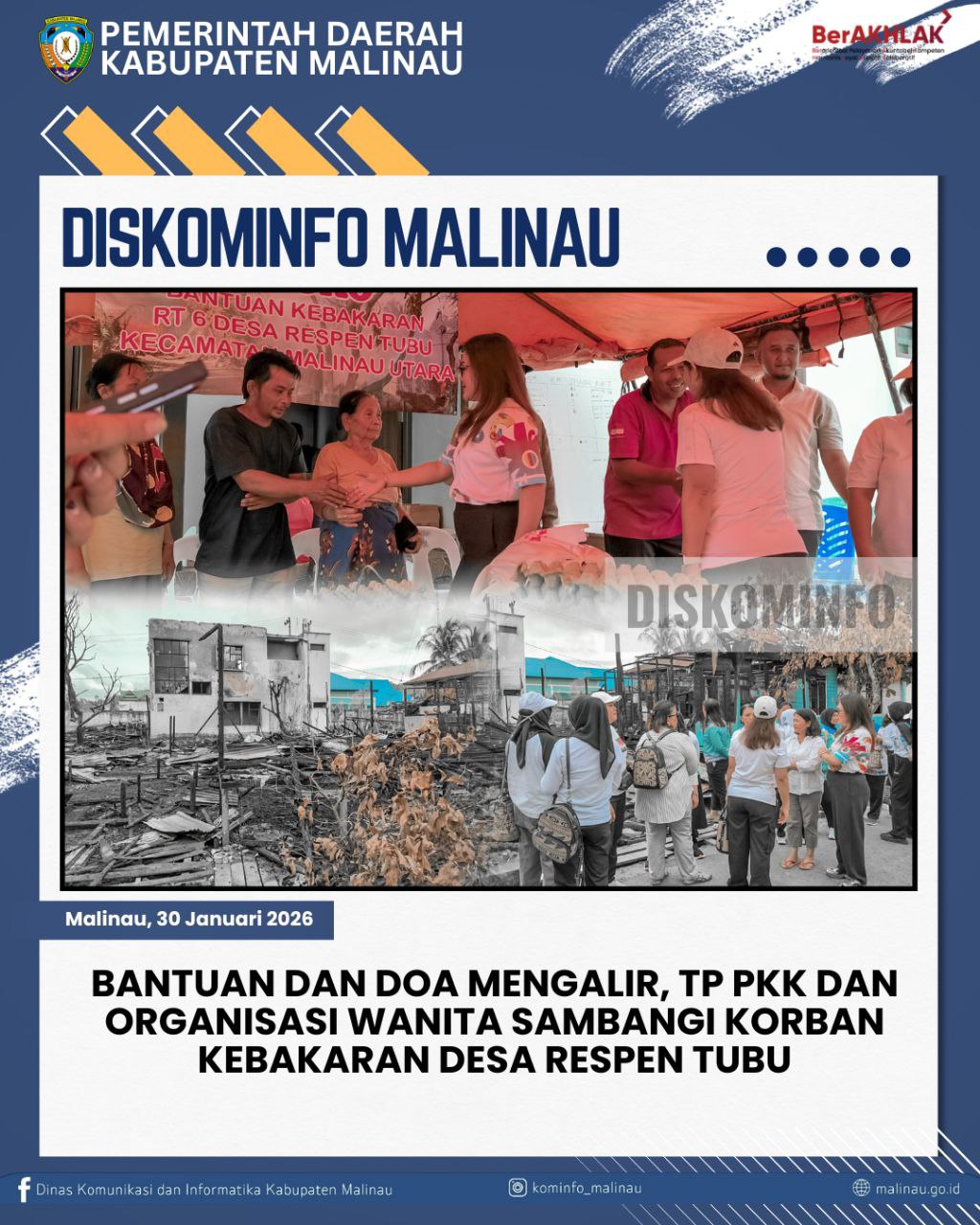 Bantuan dan Doa Mengalir, TP PKK dan Organisasi Wanita Sambangi Korban Kebakaran Desa Respen Tubu