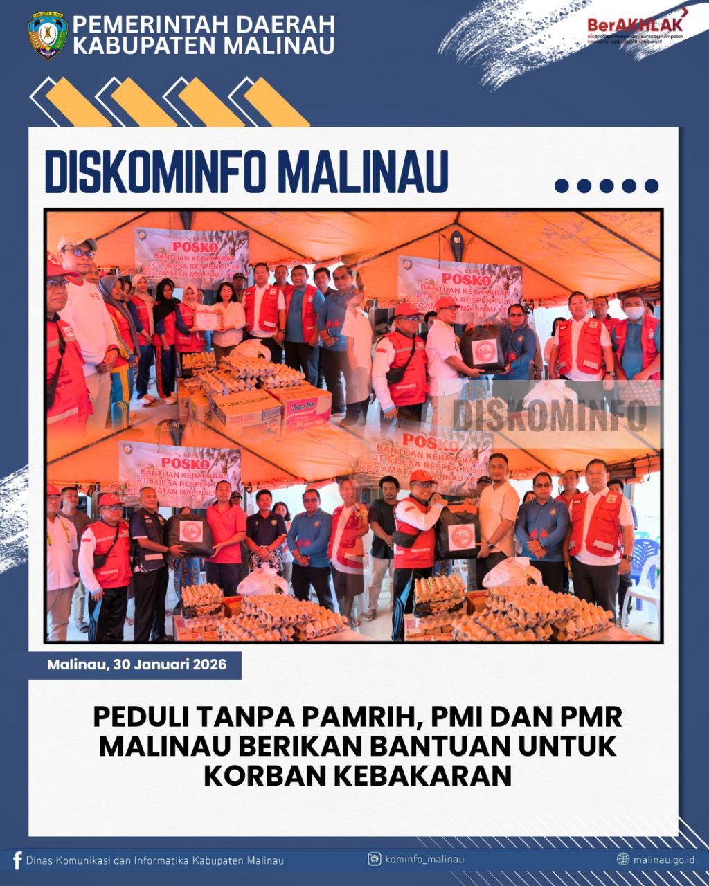 Peduli Tanpa Pamrih, PMI dan PMR Malinau Berikan Bantuan untuk Korban Kebakaran