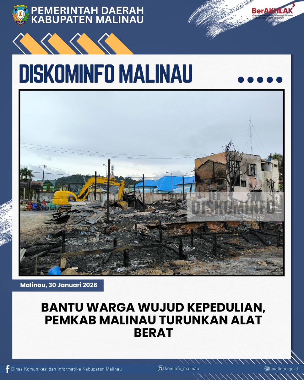 Bantu Warga Wujud Kepedulian, Pemkab Malinau Turunkan Alat Berat