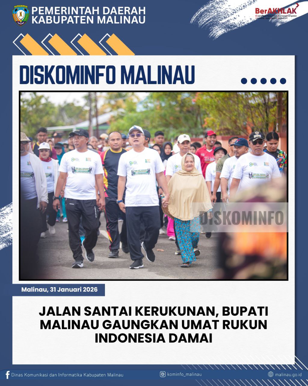 Jalan Santai Kerukunan, Bupati Malinau Gaungkan Umat Rukun Indonesia Damai