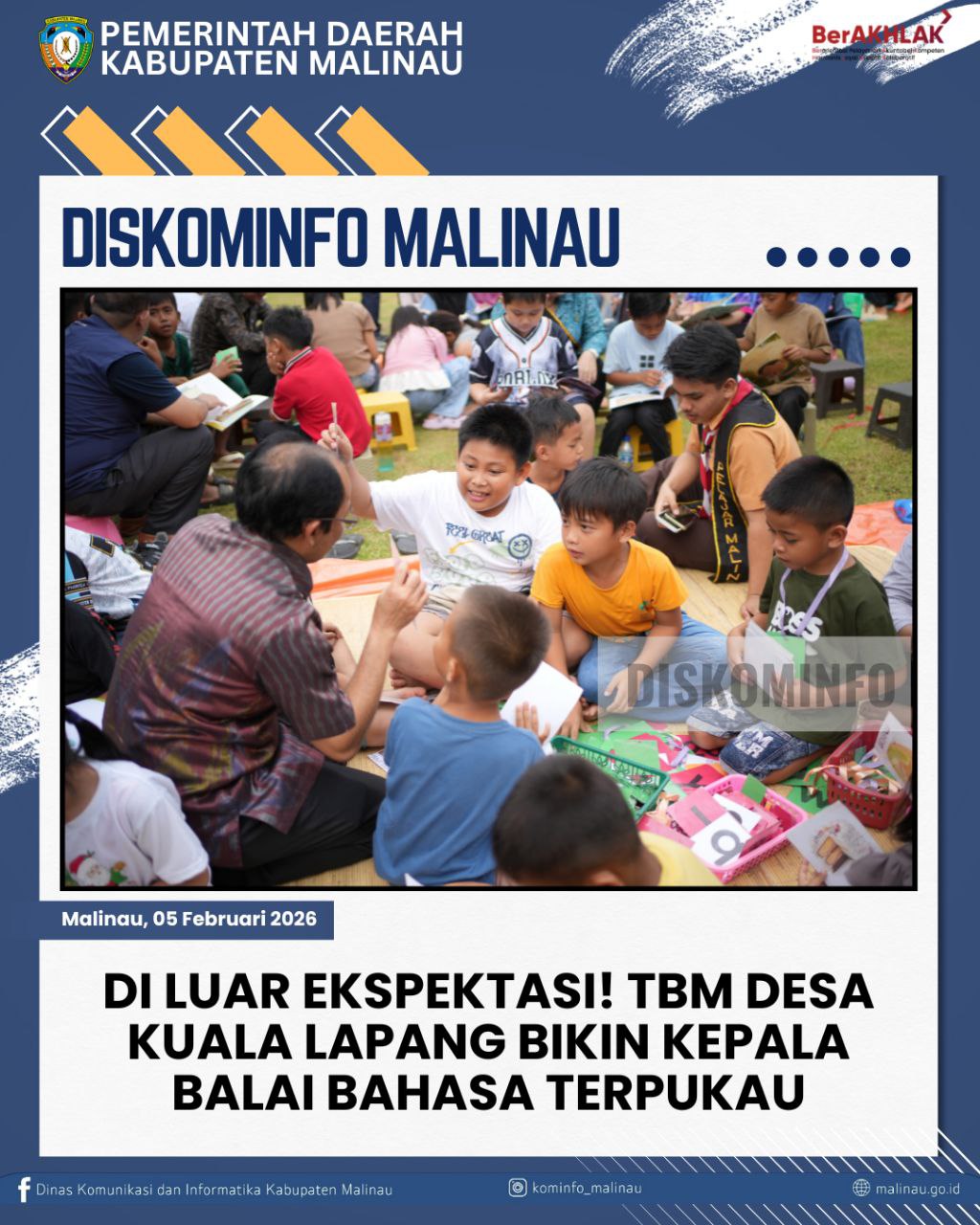 Di Luar Ekspektasi! TBM Desa Kuala Lapang Bikin Kepala Balai Bahasa Terpukau
