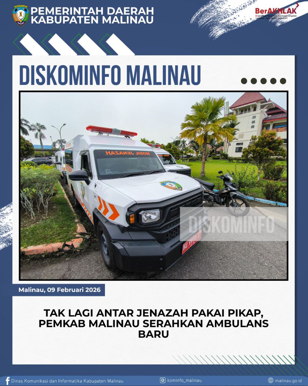 Tak Lagi Antar Jenazah Pakai Pikap, Pemkab Serahkan Ambulans Baru