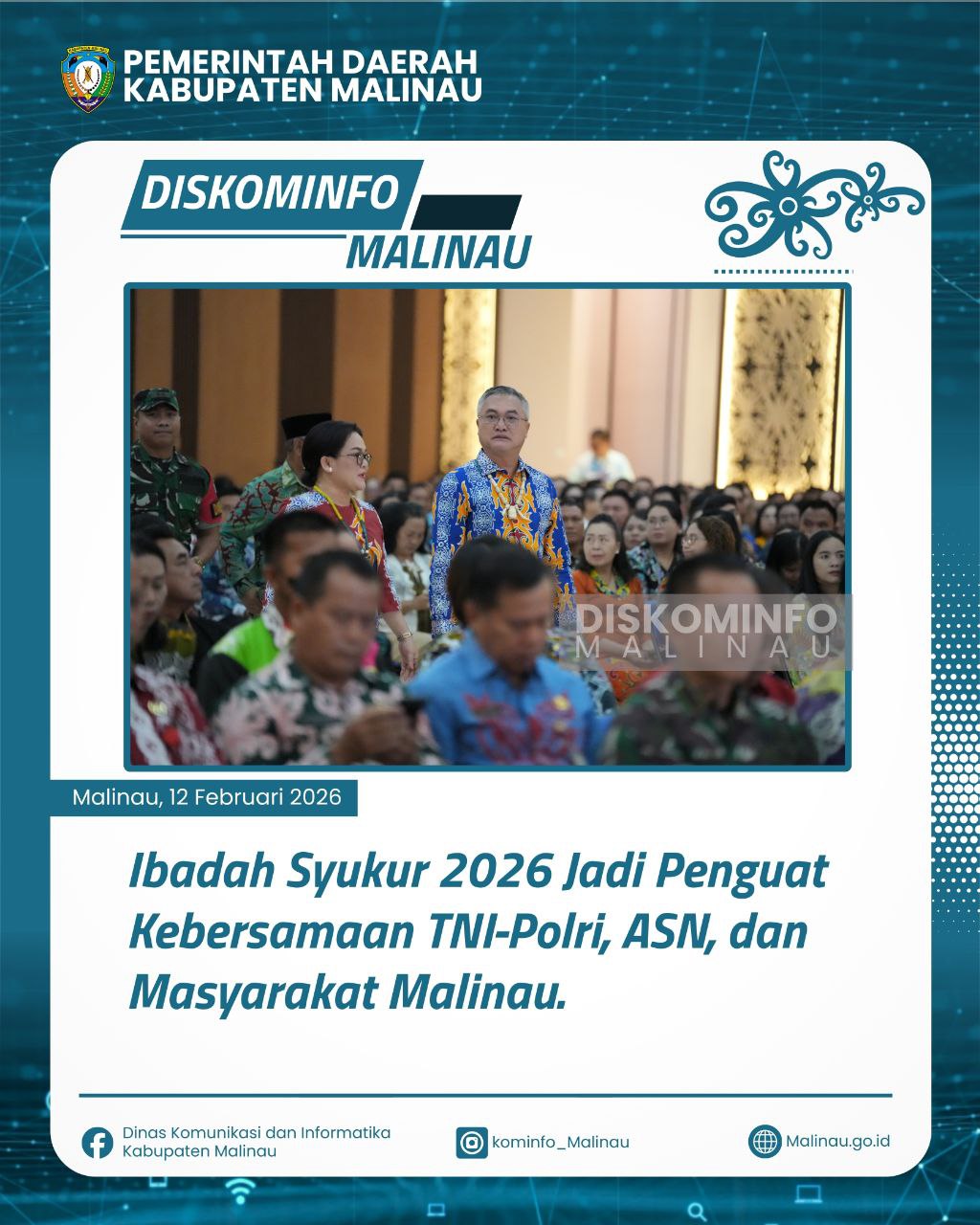 Ibadah Syukur 2026 Jadi Penguat Kebersamaan TNI-Polri, ASN, dan Masyarakat Malinau