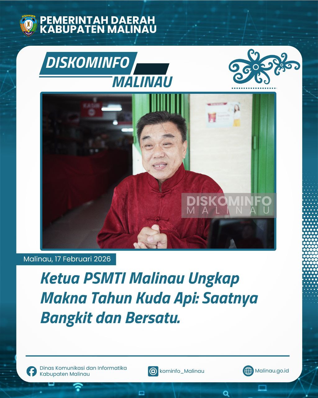 Ketua PSMTI Malinau Ungkap Makna Tahun Kuda Api: Saatnya Bangkit dan Bersatu
