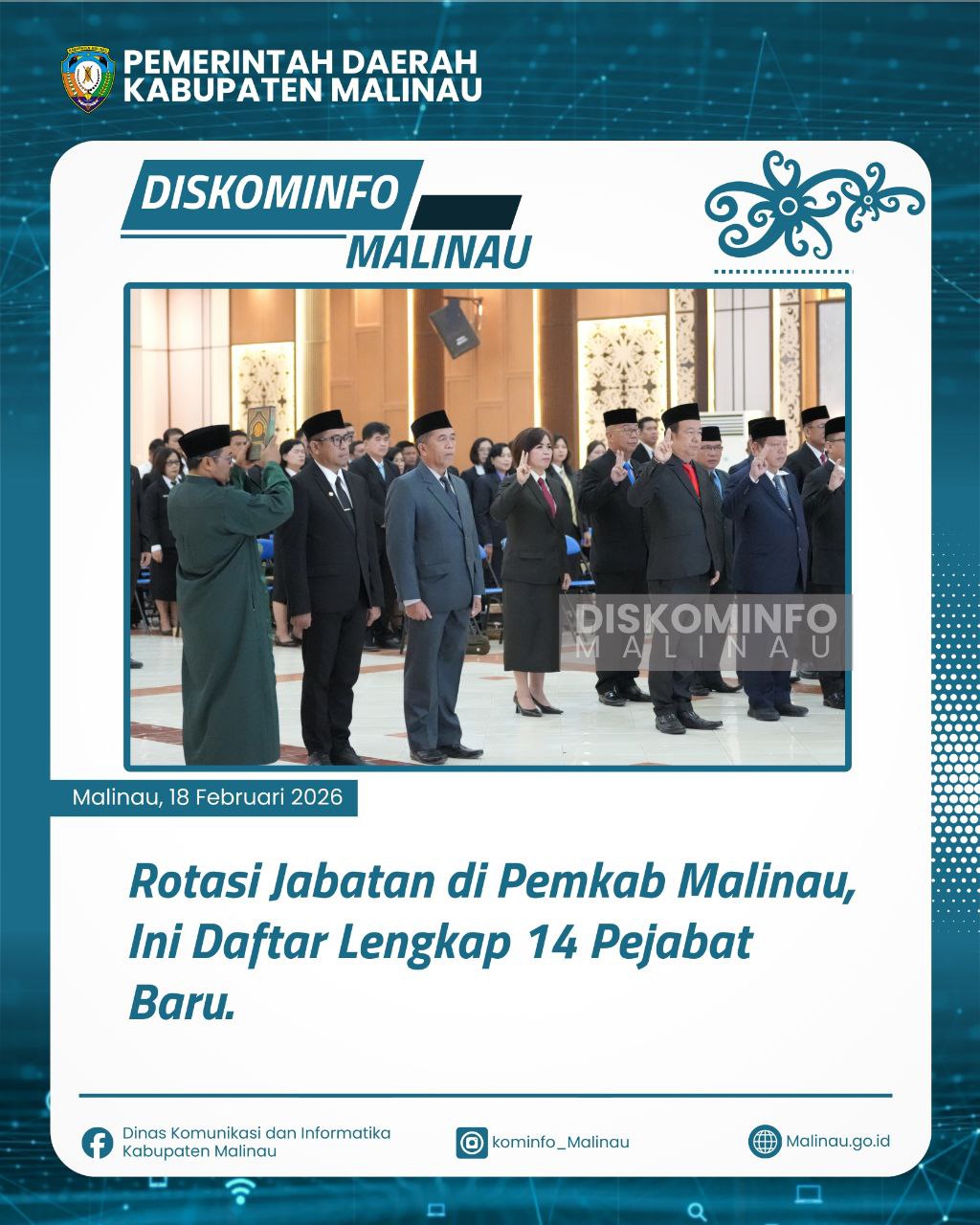 Rotasi Jabatan di Pemkab Malinau, Ini Daftar Lengkap 14 Pejabat Baru
