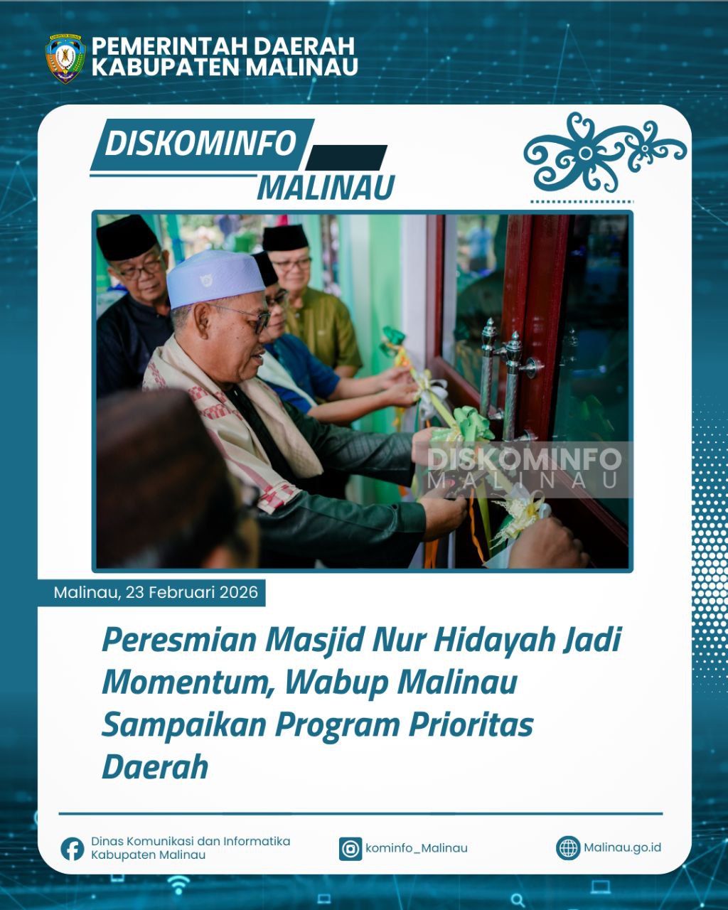 Peresmian Masjid Nur Hidayah Jadi Momentum, Wabup Malinau Sampaikan Program Prioritas Daerah