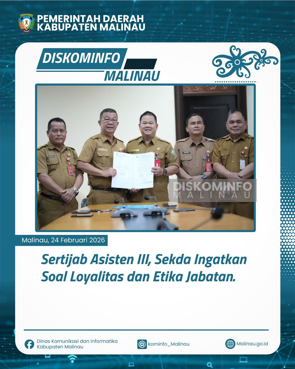 Sertijab Asisten III, Sekda Ingatkan Soal Loyalitas dan Etika Jabatan