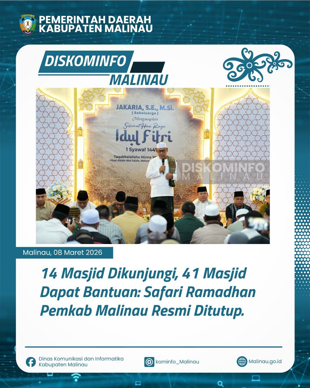 14 Masjid Dikunjungi, 41 Masjid Dapat Bantuan: Safari Ramadhan Pemkab Malinau Resmi Ditutup