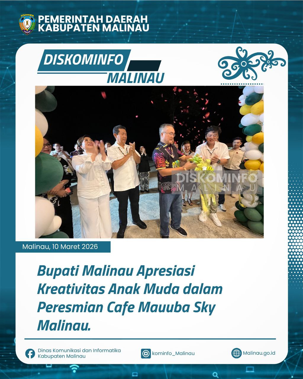 Bupati Malinau Apresiasi Kreativitas Anak Muda dalam Peresmian Cafe Mauuba Sky Malinau
