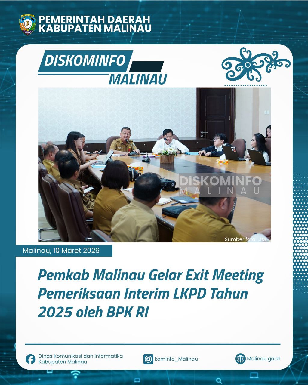 Pemkab Malinau Gelar Exit Meeting Pemeriksaan Interim LKPD Tahun 2025 oleh BPK RI
