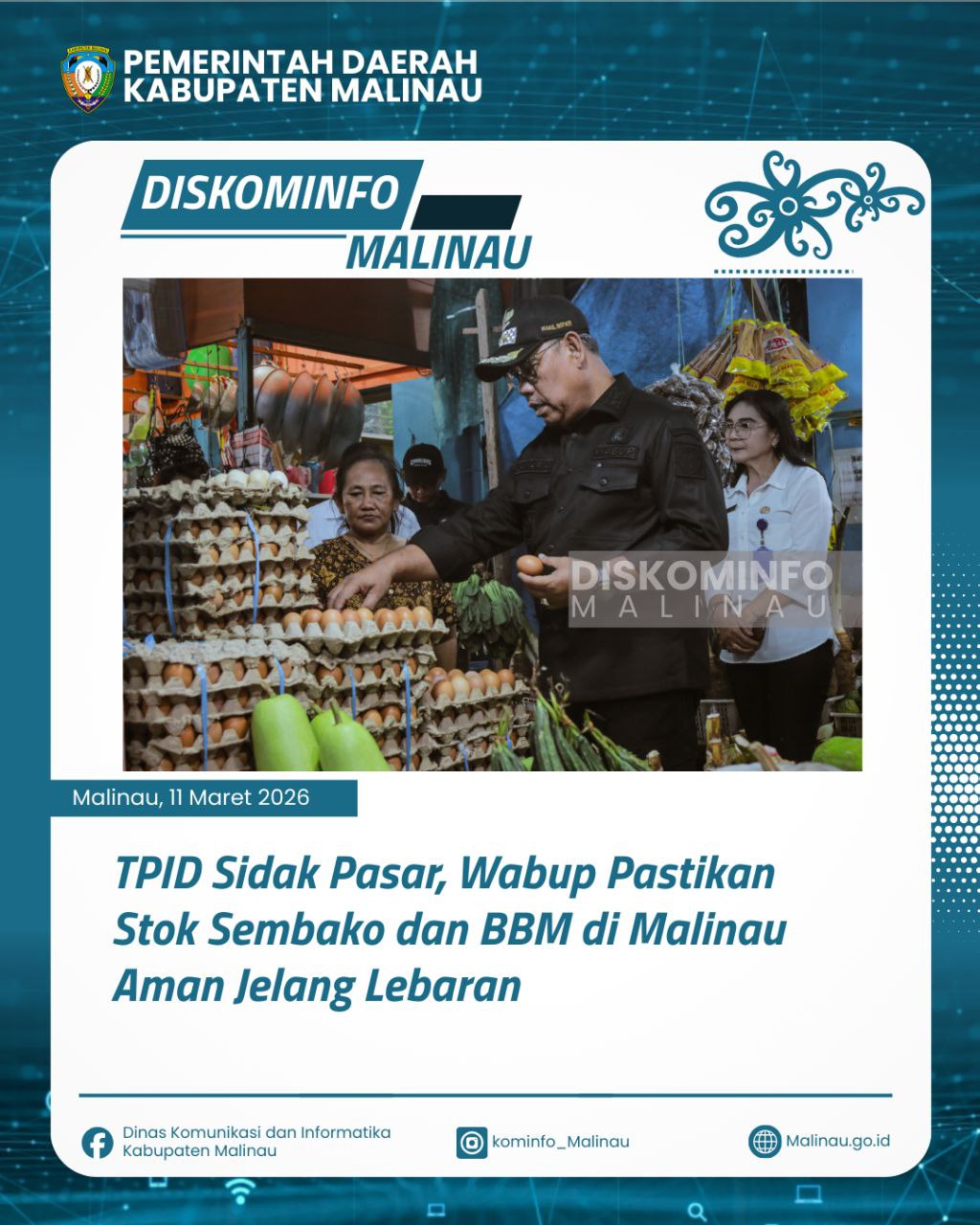 TPID Sidak Pasar, Wabup Pastikan Stok Sembako dan BBM di Malinau Aman Jelang Lebaran
