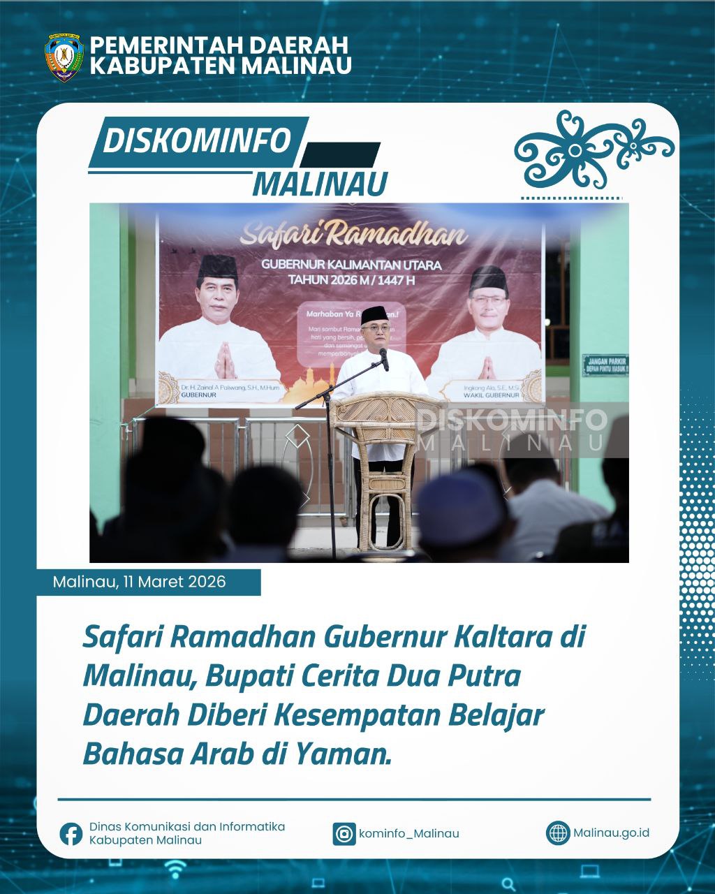 Safari Ramadhan Gubernur Kaltara di Malinau, Bupati Cerita Dua Putra Daerah Diberi Kesempatan Belajar Bahasa Arab di Yaman