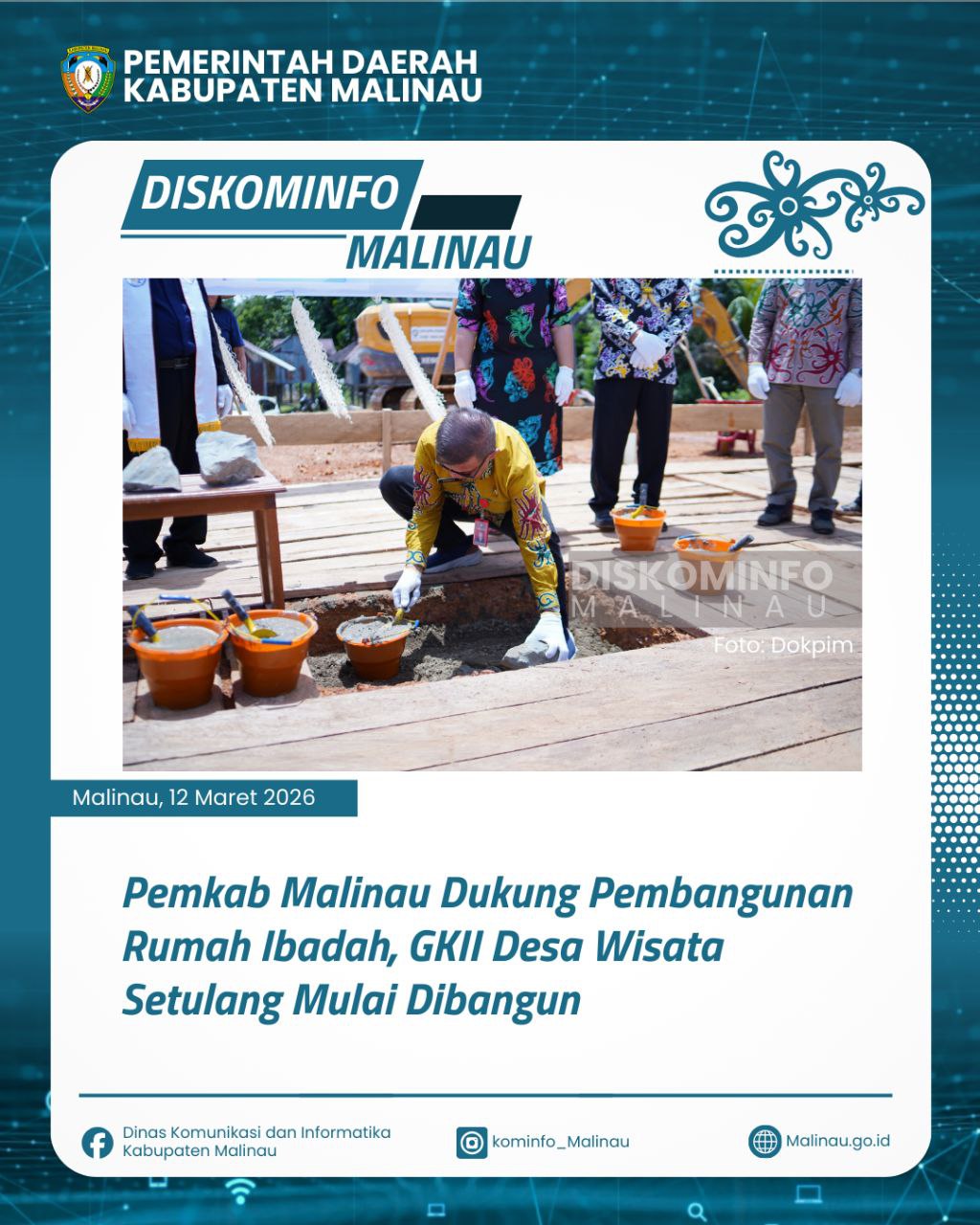 Pemkab Malinau Dukung Pembangunan Rumah Ibadah, GKII Desa Setulang Mulai Dibangun