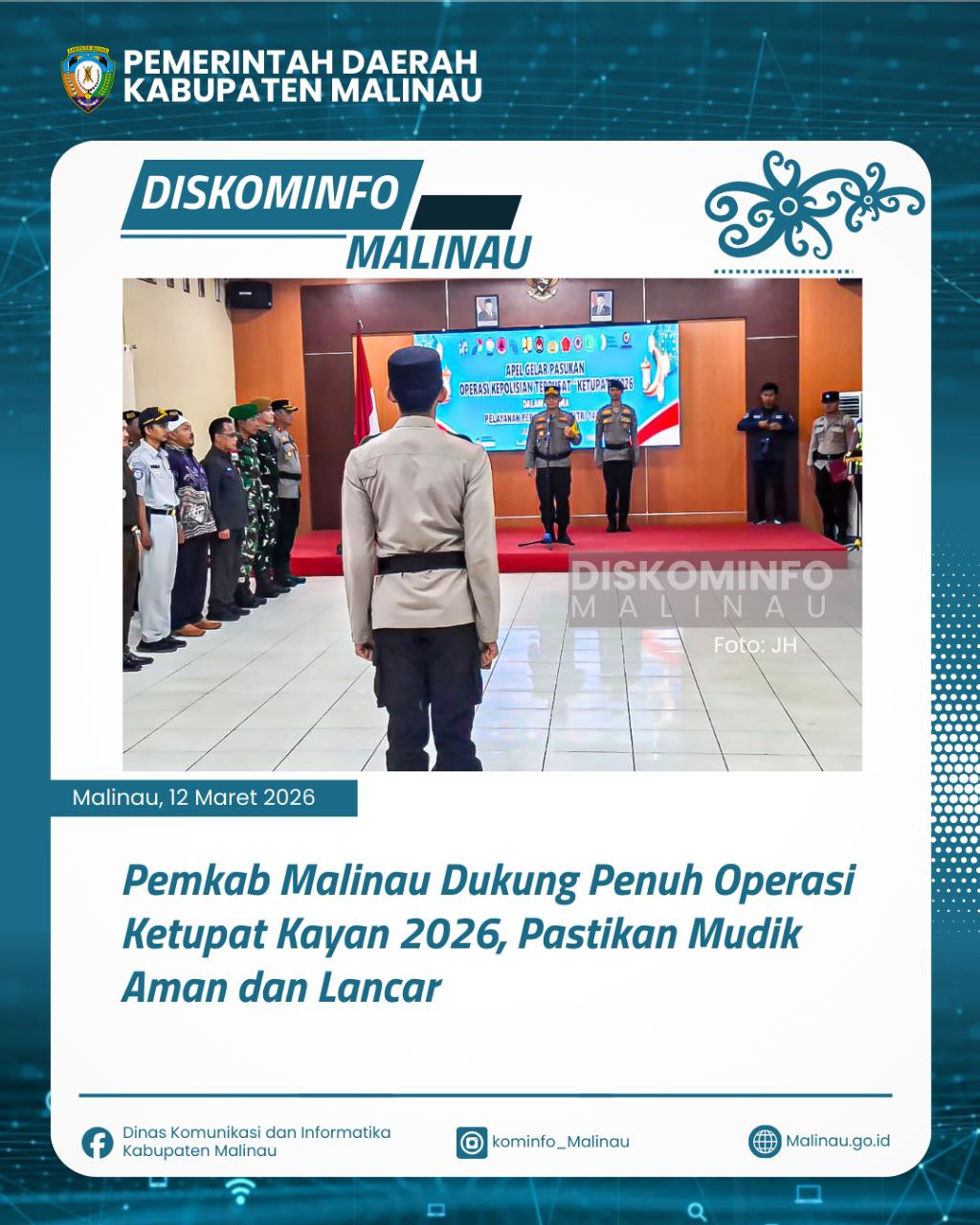 Pemkab Malinau Dukung Penuh Operasi Ketupat Kayan 2026, Pastikan Mudik Aman dan Lancar