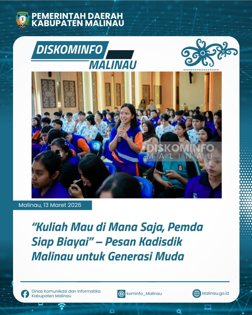 “Kuliah Mau di Mana Saja, Pemda Siap Biayai” – Pesan Kadisdik Malinau untuk Generasi Muda