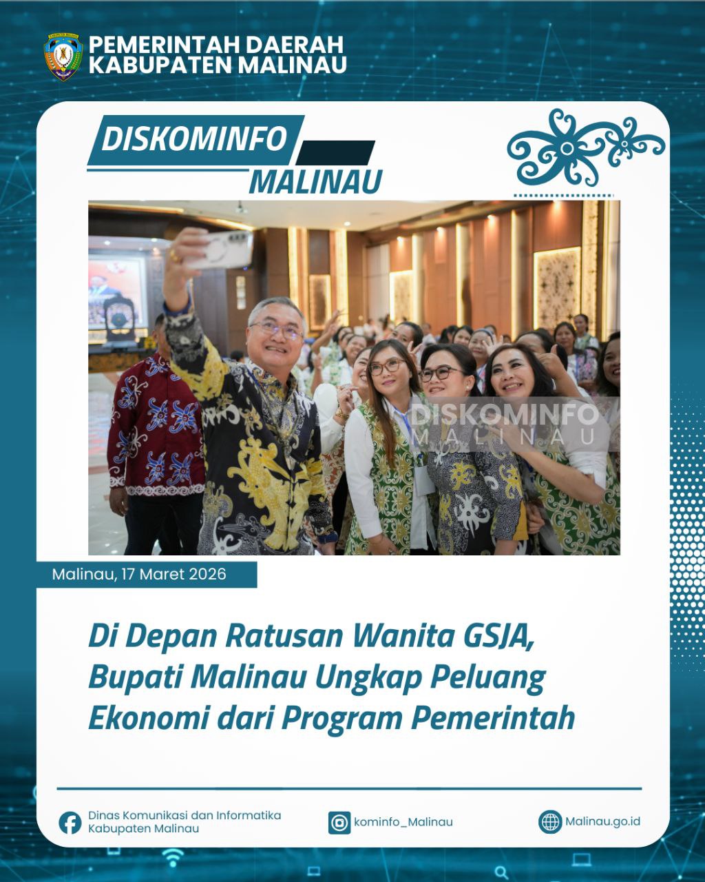 Di Depan Ratusan Wanita GSJA, Bupati Malinau Ungkap Peluang Ekonomi dari Program Pemerintah