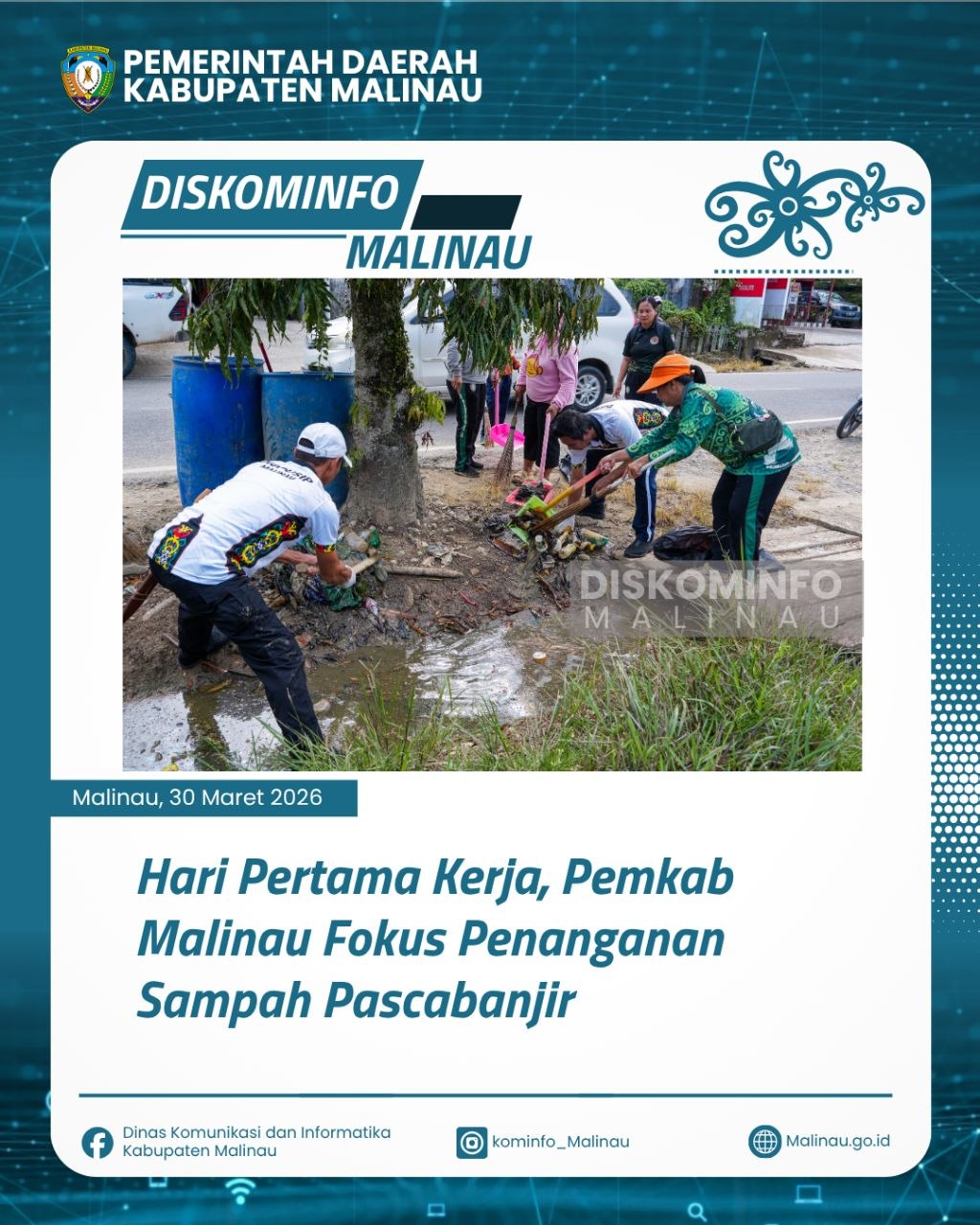 Hari Pertama Kerja, Pemkab Malinau Fokus Penanganan Sampah Pascabanjir