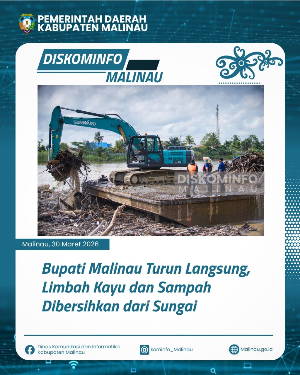 Bupati Malinau Turun Langsung, Limbah Kayu dan Sampah Dibersihkan dari Sungai