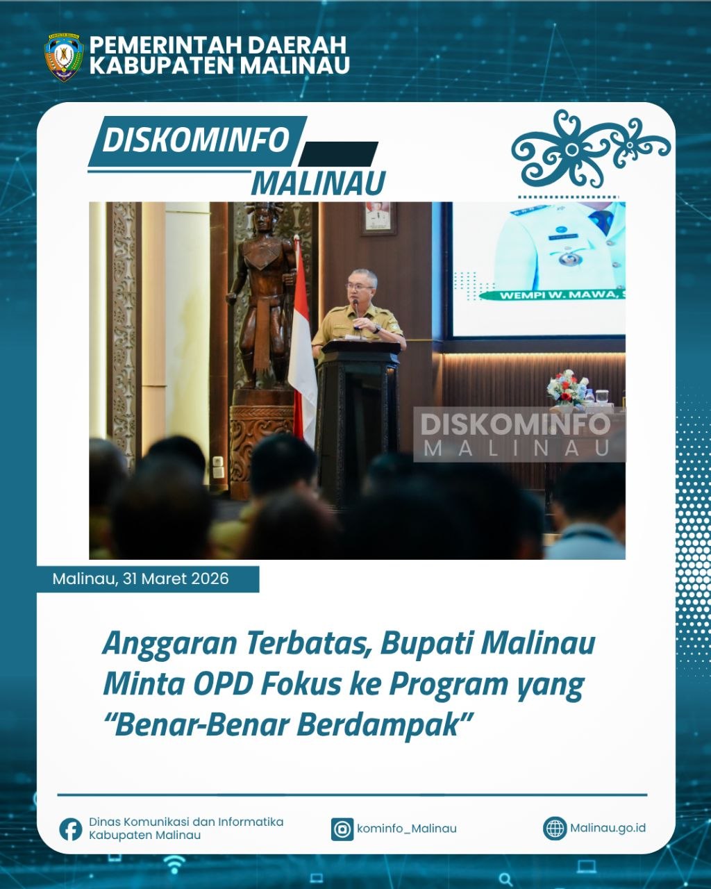 Anggaran Terbatas, Bupati Malinau Minta OPD Fokus ke Program yang “Benar-Benar Berdampak”