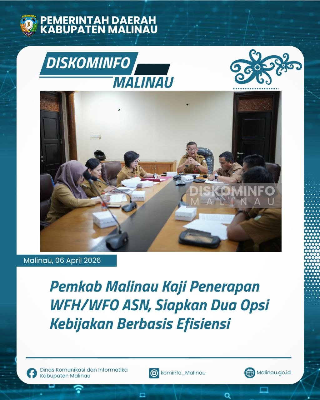 Pemkab Malinau Kaji Penerapan WFH/WFO ASN, Siapkan Dua Opsi Kebijakan Berbasis Efisiensi
