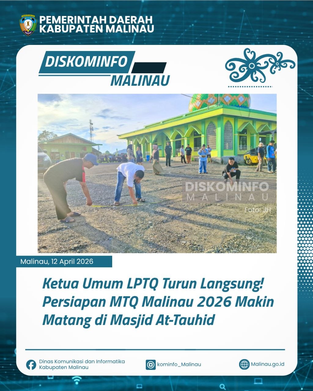 Ketua Umum LPTQ Turun Langsung! Persiapan MTQ Malinau 2026 Makin Matang di Masjid At-Tauhid