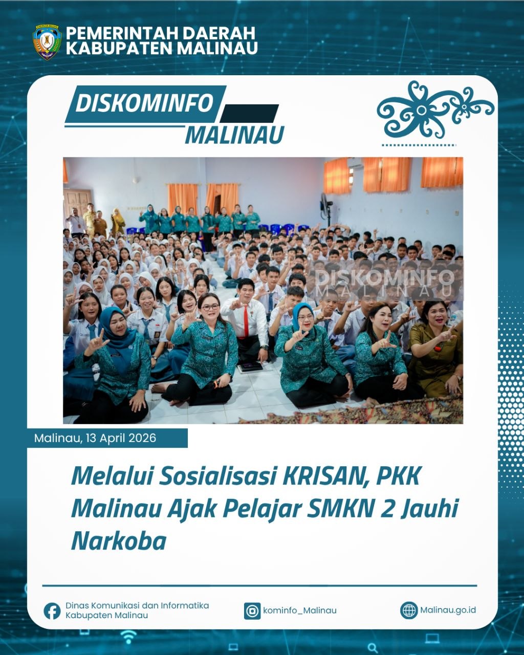 Melalui Sosialisasi KRISAN, PKK Malinau Ajak Pelajar SMKN 2 Jauhi Narkoba