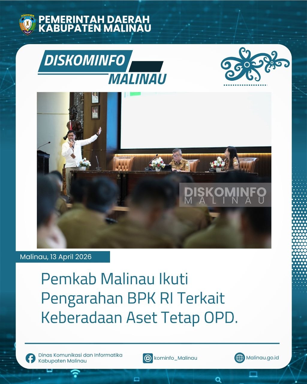 Pemkab Malinau Ikuti Pengarahan BPK RI Terkait Keberadaan Aset Tetap OPD