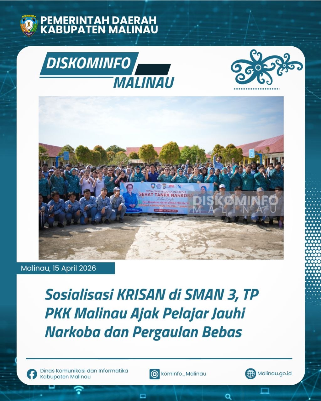 Sosialisasi KRISAN di SMAN 3, TP PKK Malinau Ajak Pelajar Jauhi Narkoba dan Pergaulan Bebas