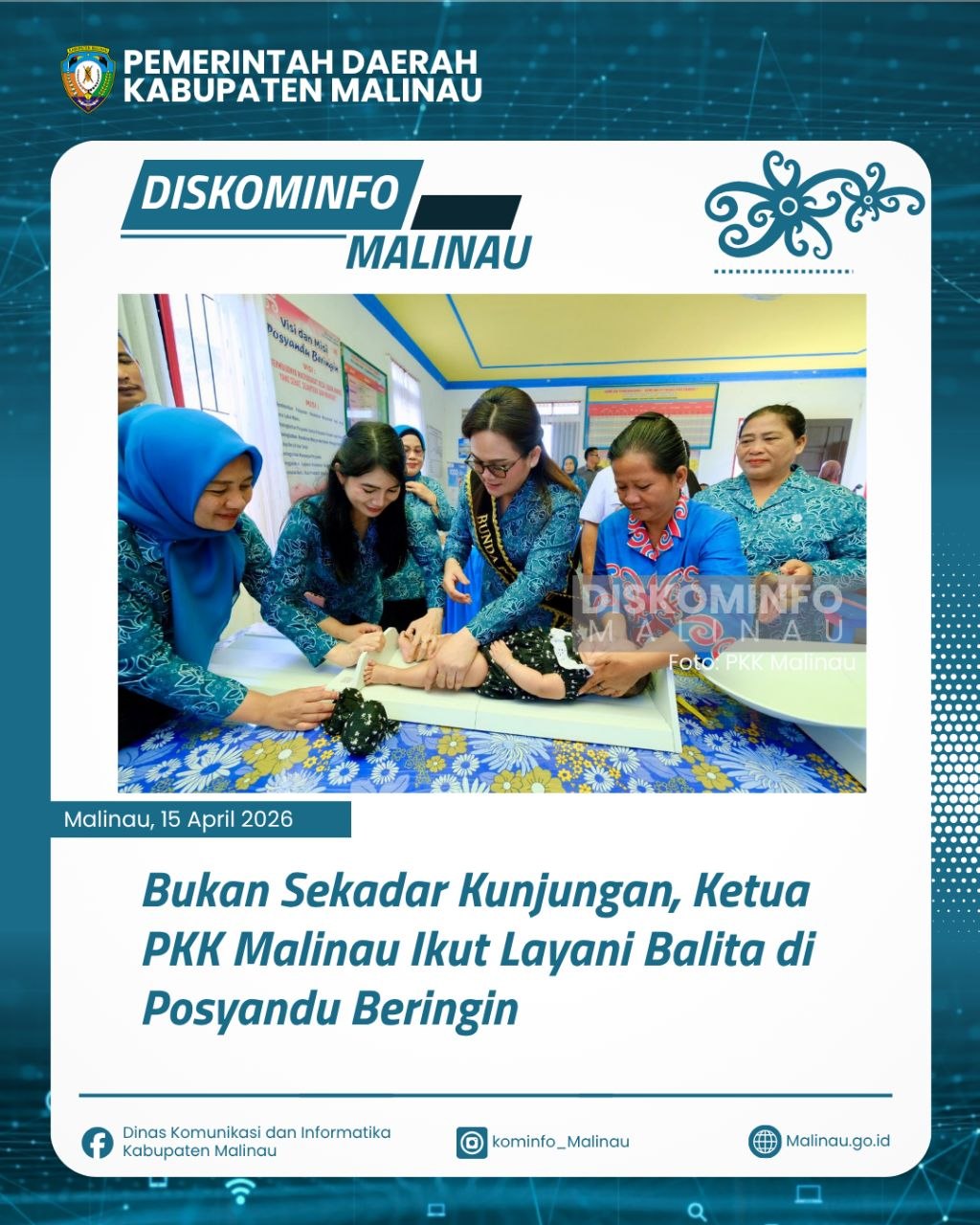 Bukan Sekadar Kunjungan, Ketua PKK Malinau Ikut Layani Balita di Posyandu Beringin
