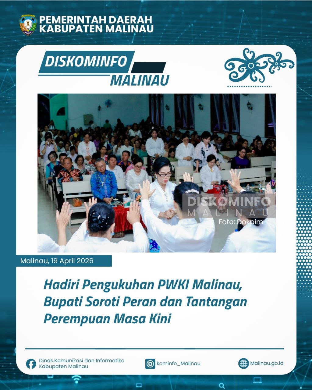 Hadiri Pengukuhan PWKI Malinau, Bupati Soroti Peran dan Tantangan Perempuan Masa Kini