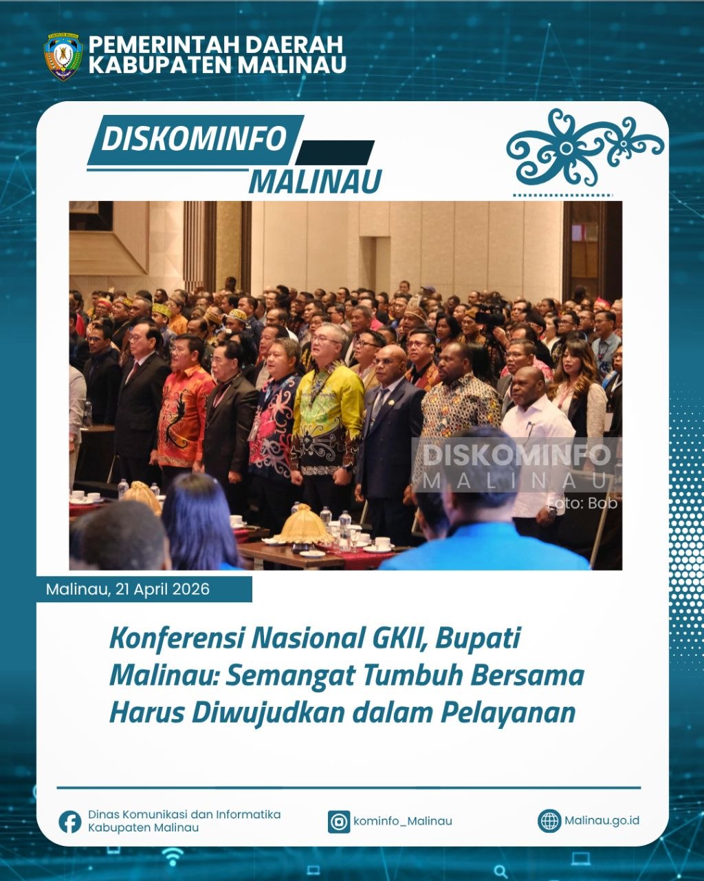 Konferensi Nasional GKII, Bupati Malinau: Semangat Tumbuh Bersama Harus Diwujudkan dalam Pelayanan