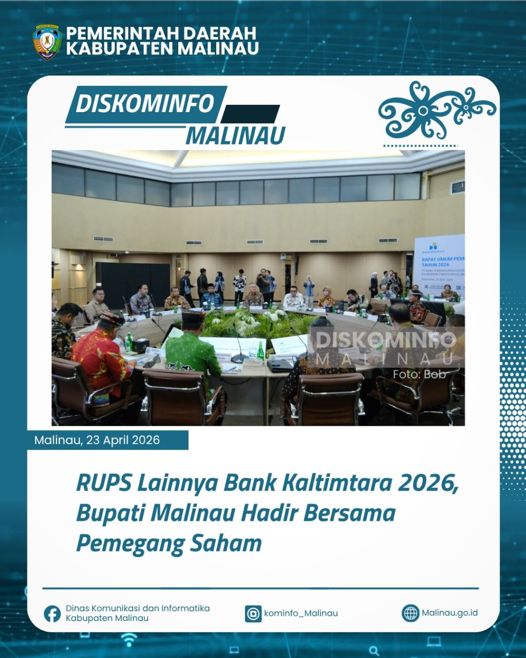 RUPS Lainnya Bank Kaltimtara 2026, Bupati Malinau Hadir Bersama Pemegang Saham