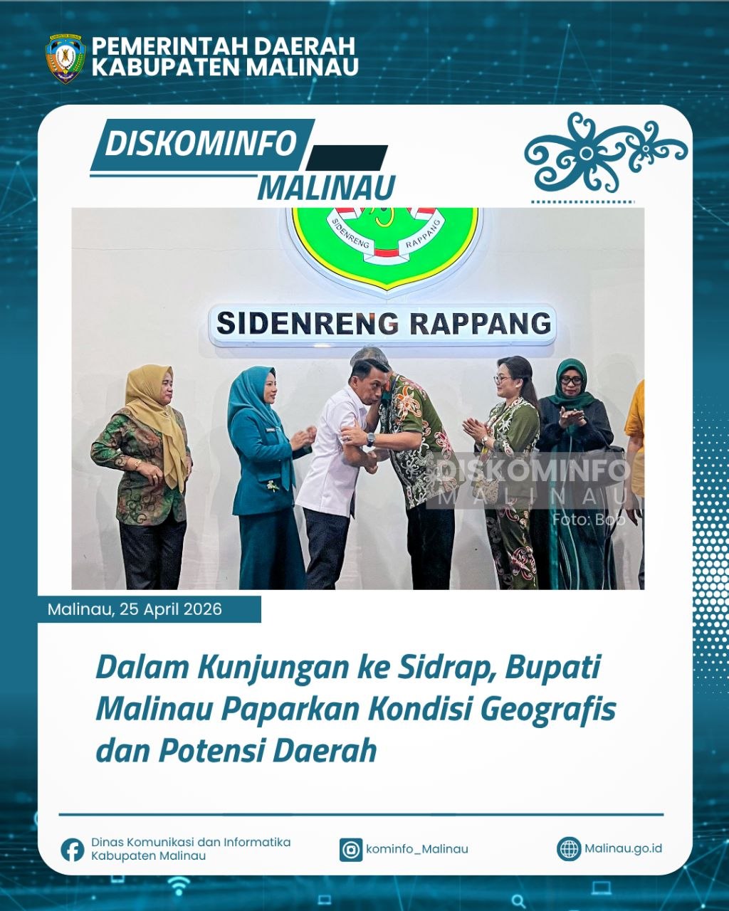 Dalam Kunjungan ke Sidrap, Bupati Malinau Paparkan Kondisi Geografis dan Potensi Daerah