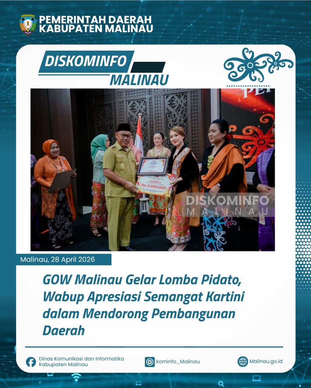 GOW Malinau Gelar Lomba Pidato, Wabup Apresiasi Semangat Kartini dalam Mendorong Pembangunan Daerah